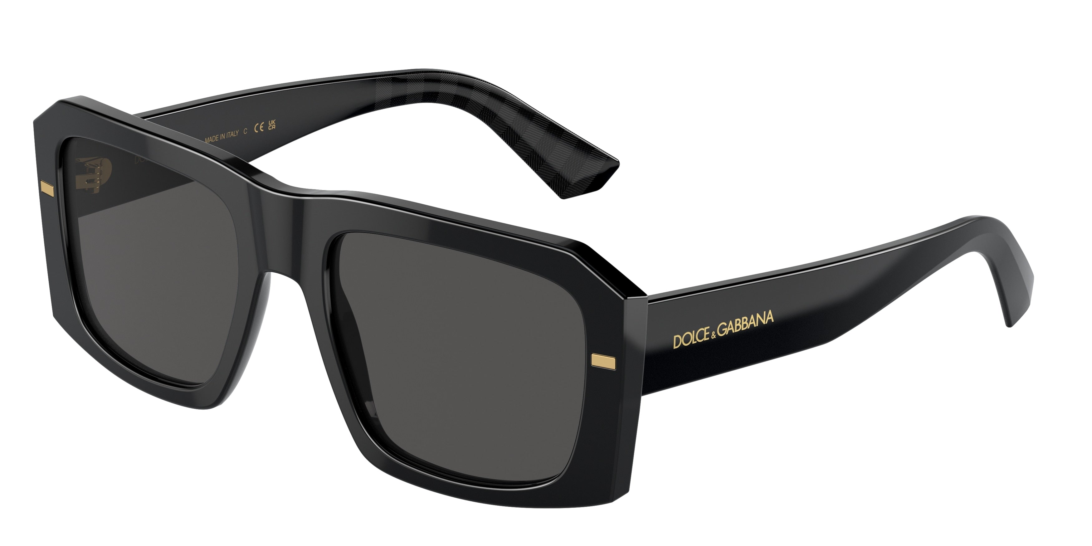 DOLCE & GABBANA DG4430 Square Sunglasses  501/87-Black 54-145-20 - Color Map Black