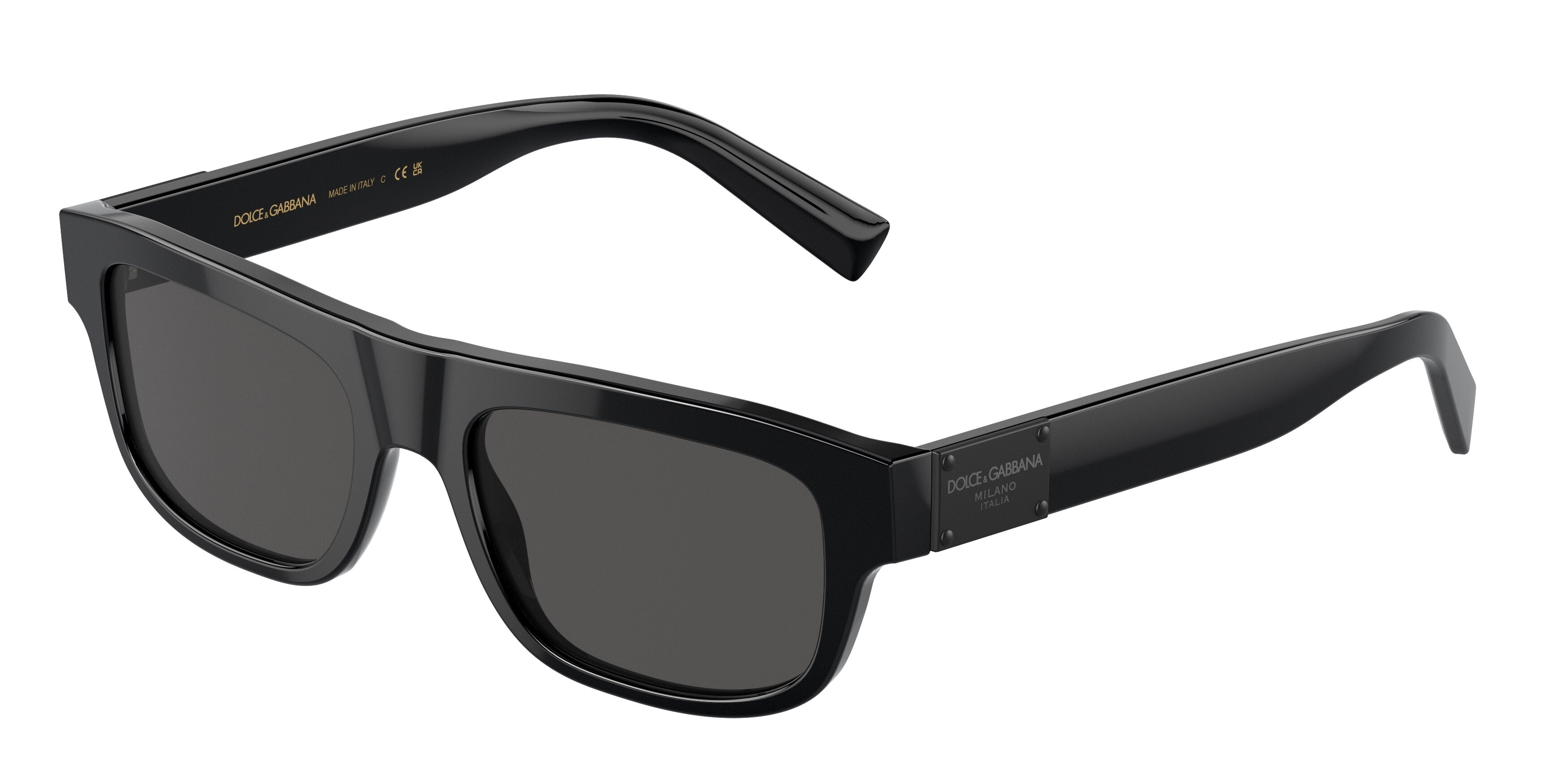 DOLCE & GABBANA DG4432F Rectangle Sunglasses  501/87-Black 52-145-18 - Color Map Black