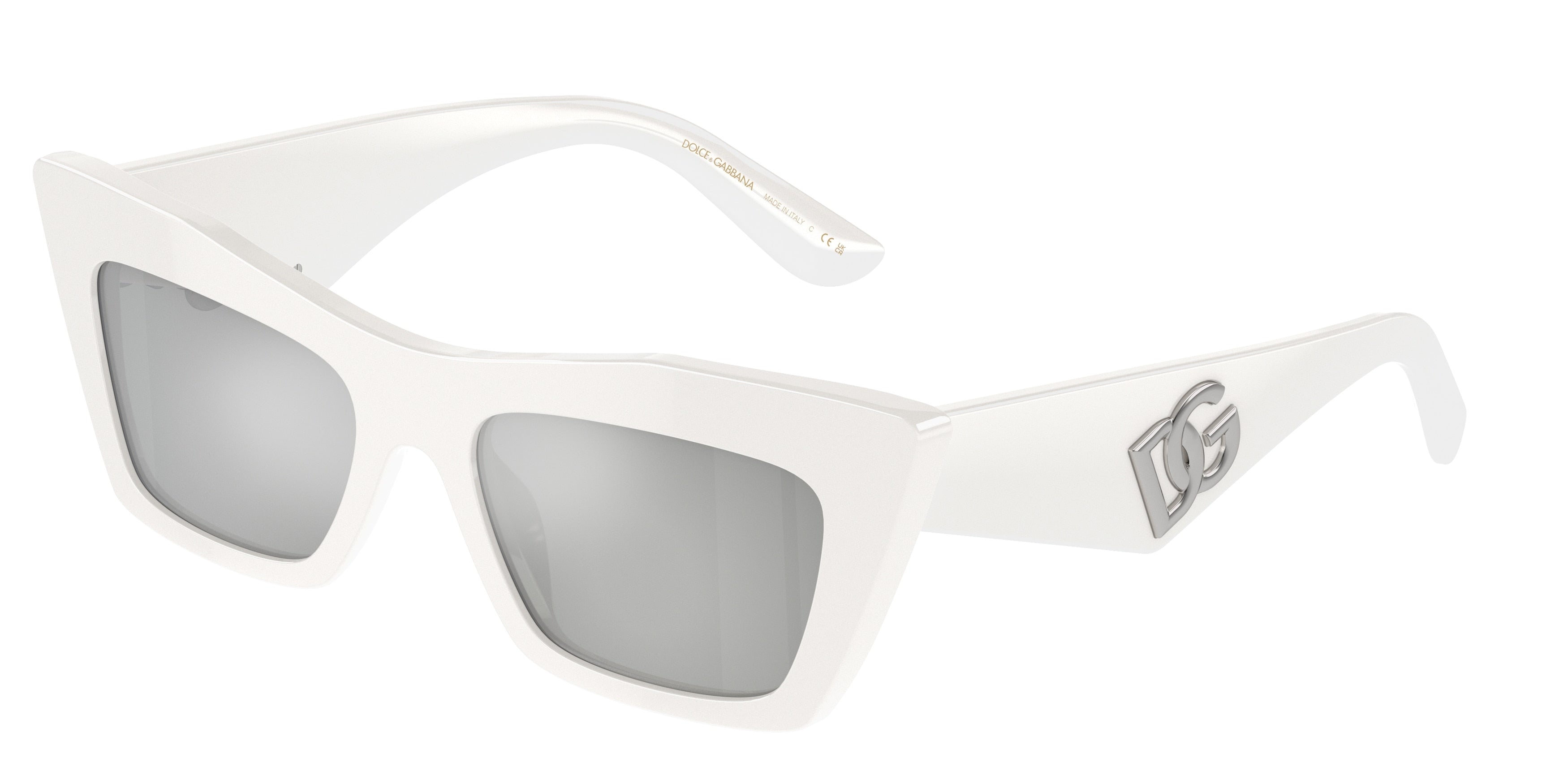 DOLCE & GABBANA DG4435 Cat Eye Sunglasses  33128V-White 53-145-18 - Color Map White