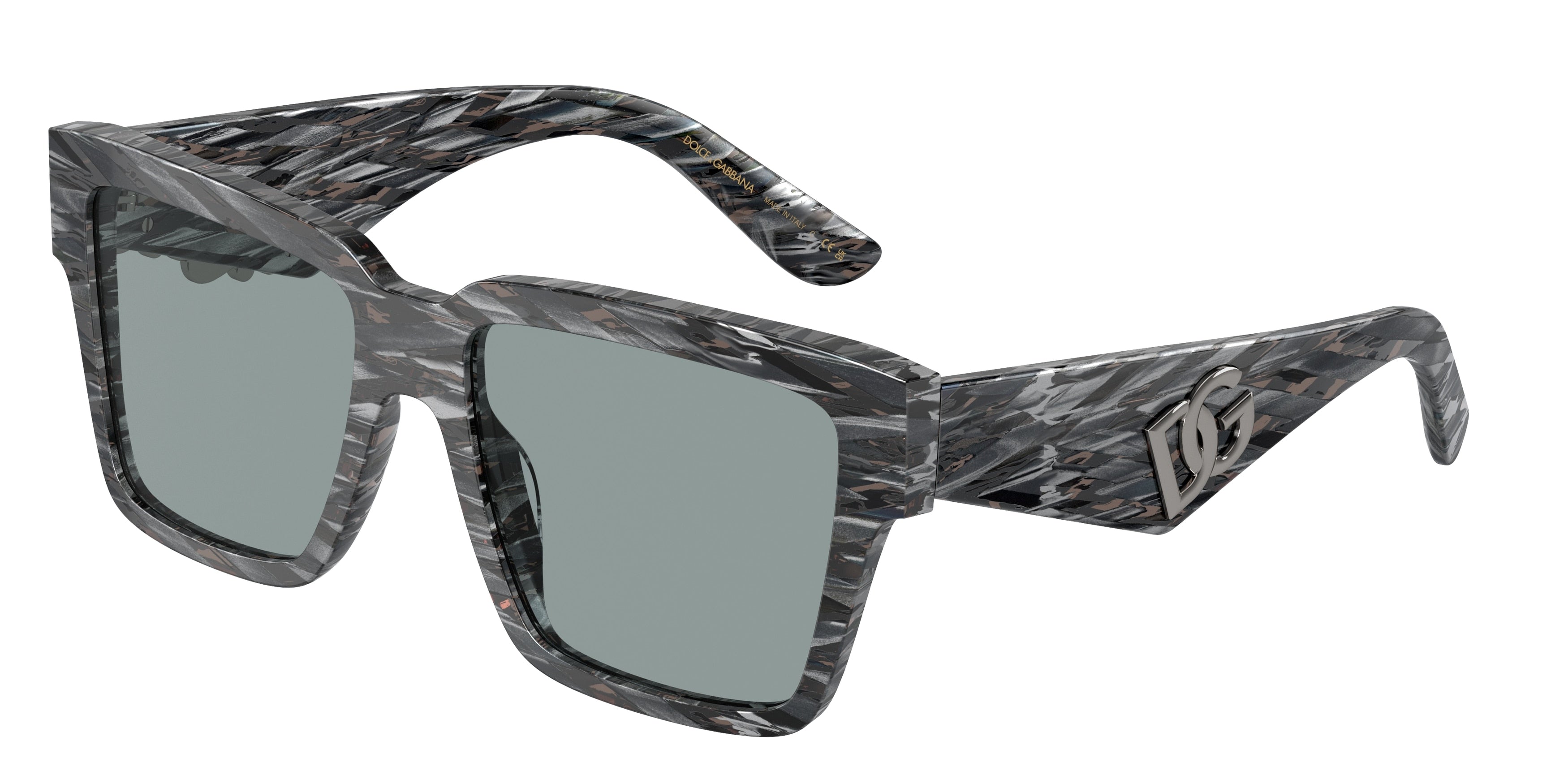 DOLCE & GABBANA DG4436 Square Sunglasses  318787-Striped Black 55-145-17 - Color Map Black