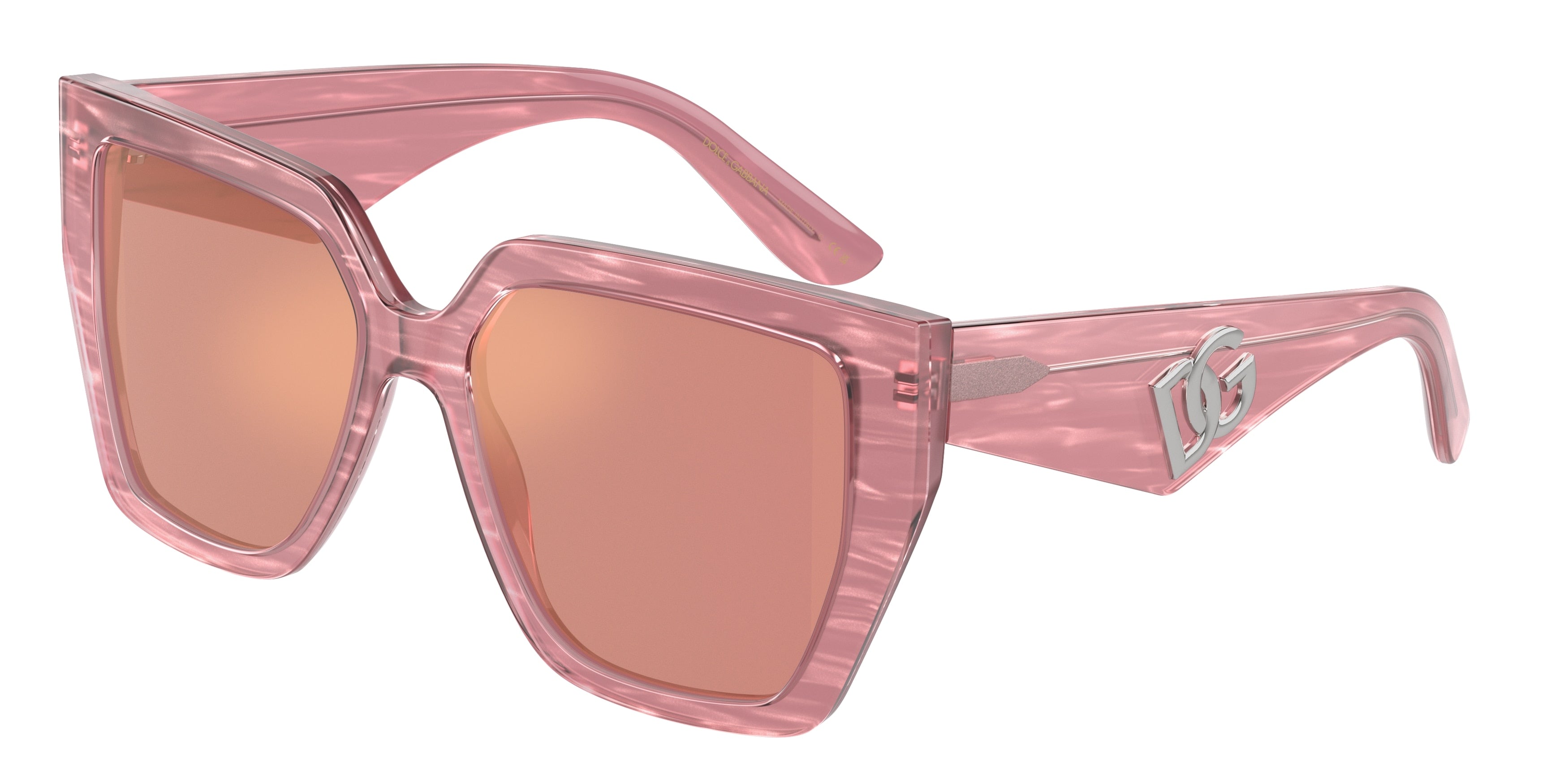 DOLCE & GABBANA DG4438 Square Sunglasses  3405A4-Fleur Pink 55-145-17 - Color Map Pink