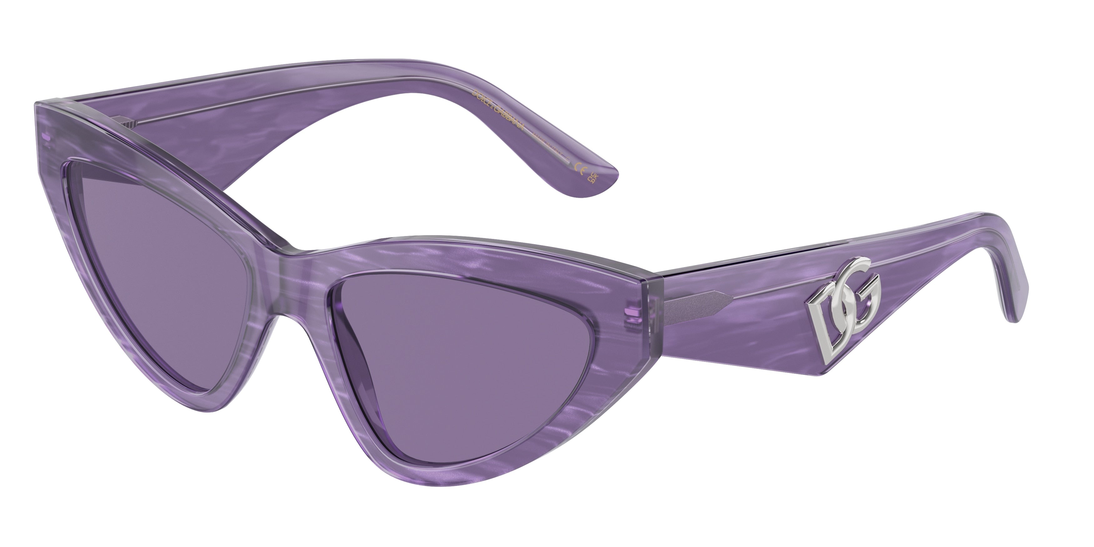 DOLCE & GABBANA DG4439 Cat Eye Sunglasses  34071A-Fleur Purple 55-145-18 - Color Map Violet