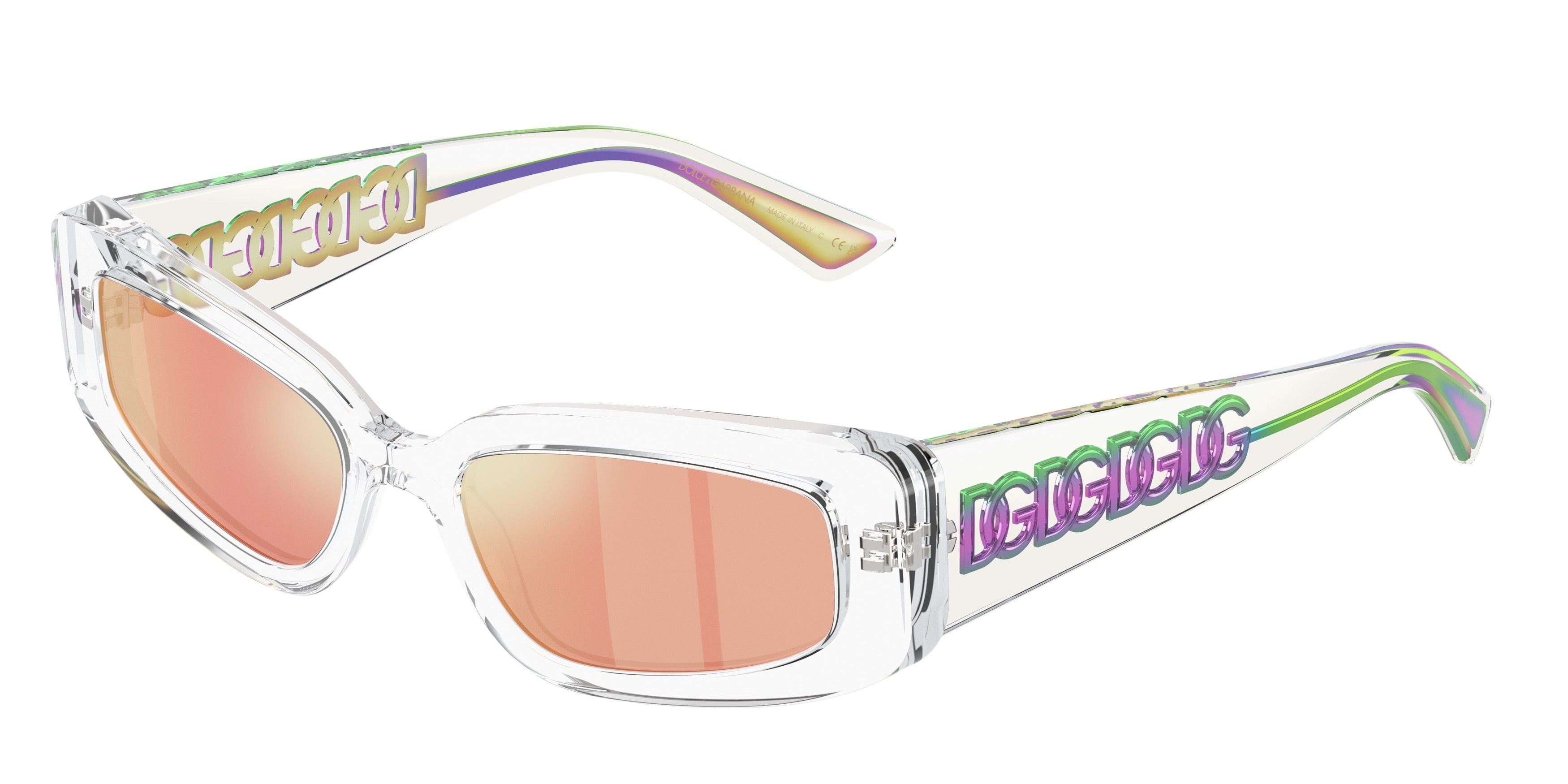DOLCE & GABBANA DG4445 Cat Eye Sunglasses  31336Q-Crystal 54-145-18 - Color Map White