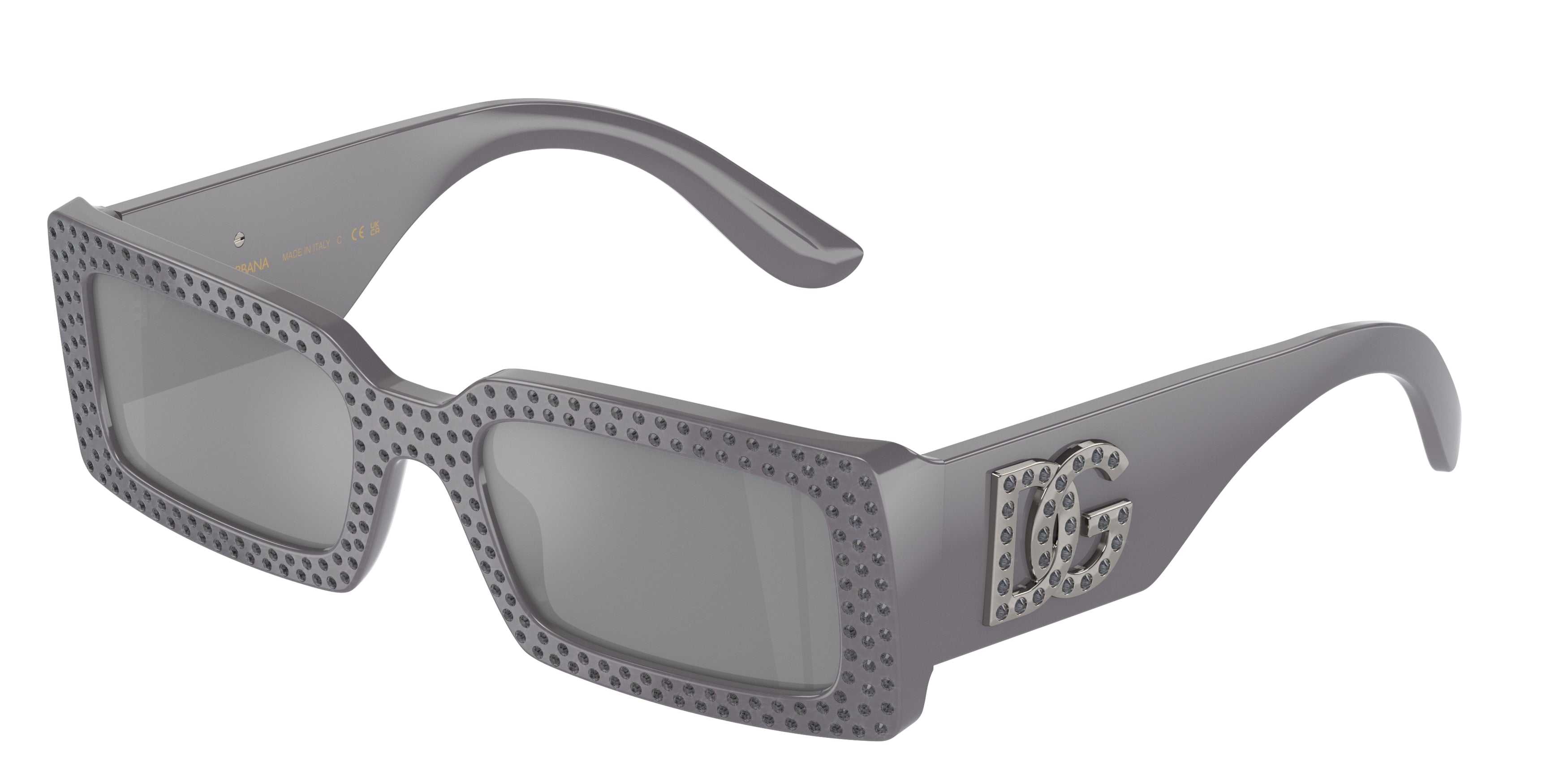 DOLCE & GABBANA DG4447B Rectangle Sunglasses  30906G-Grey 52-140-20 - Color Map Grey