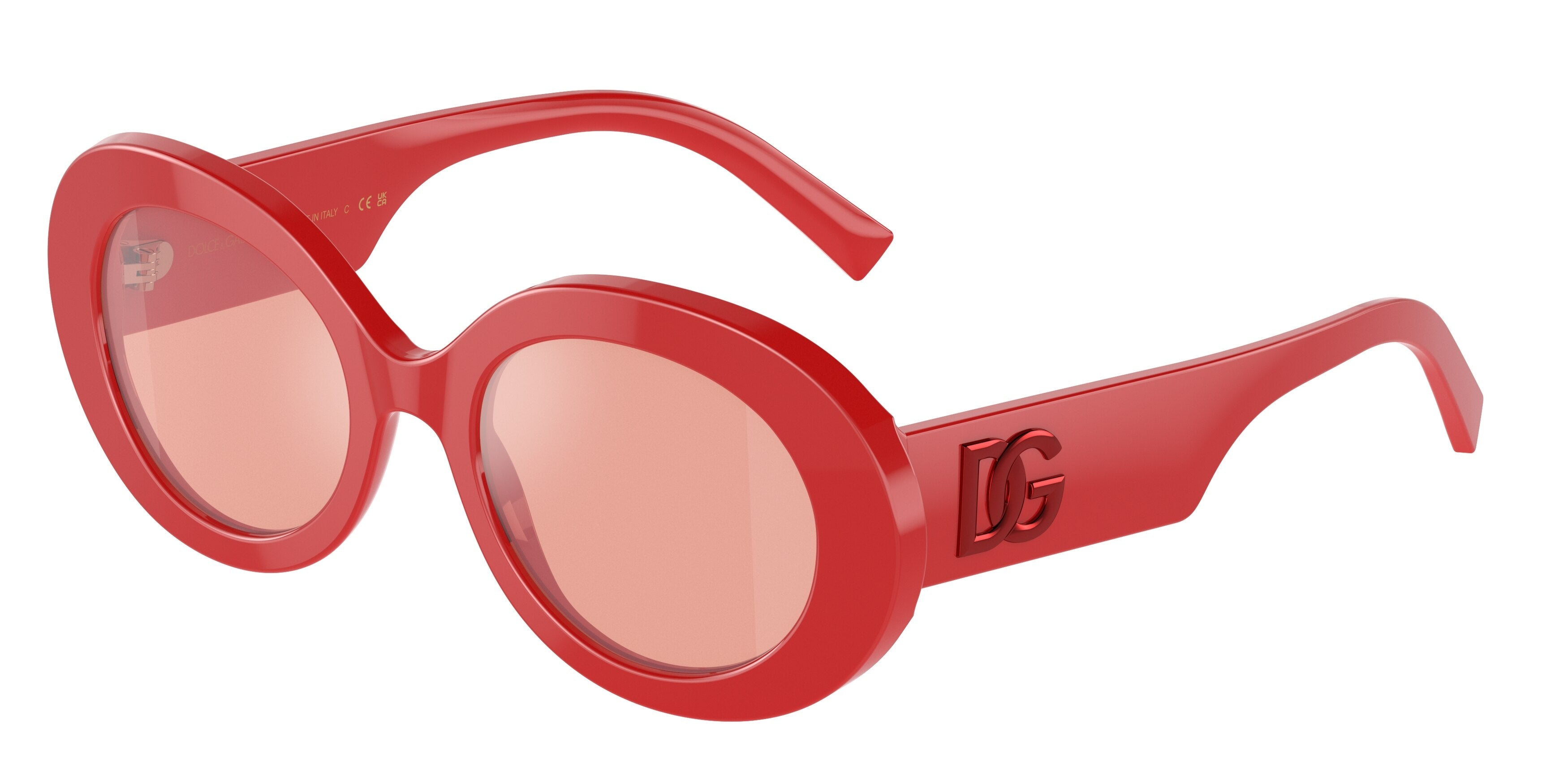 DOLCE & GABBANA DG4448F Oval Sunglasses  3088E4-Red 51-145-20 - Color Map Red
