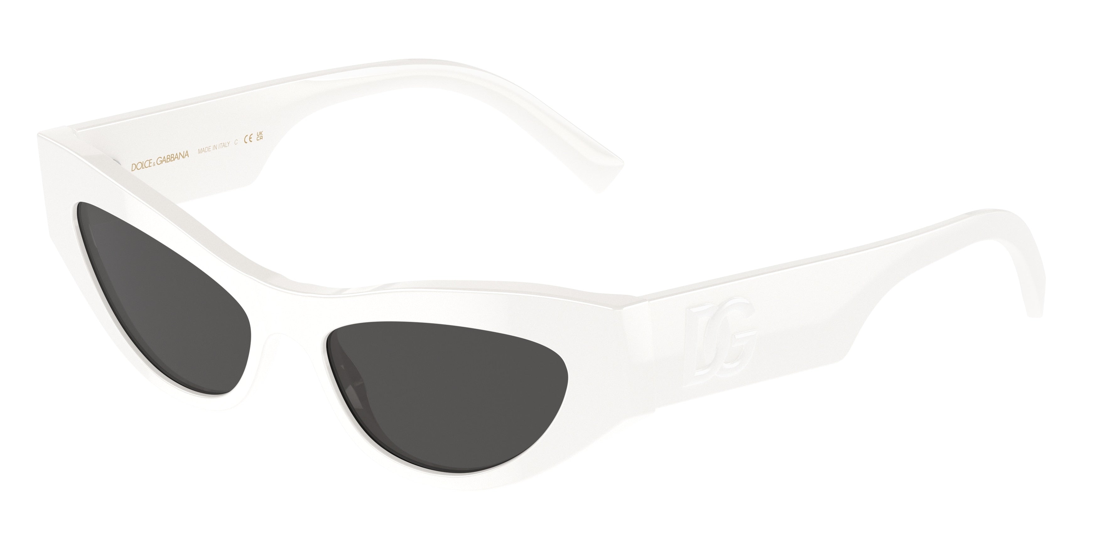 DOLCE & GABBANA DG4450F Cat Eye Sunglasses  331287-White 52-145-16 - Color Map White