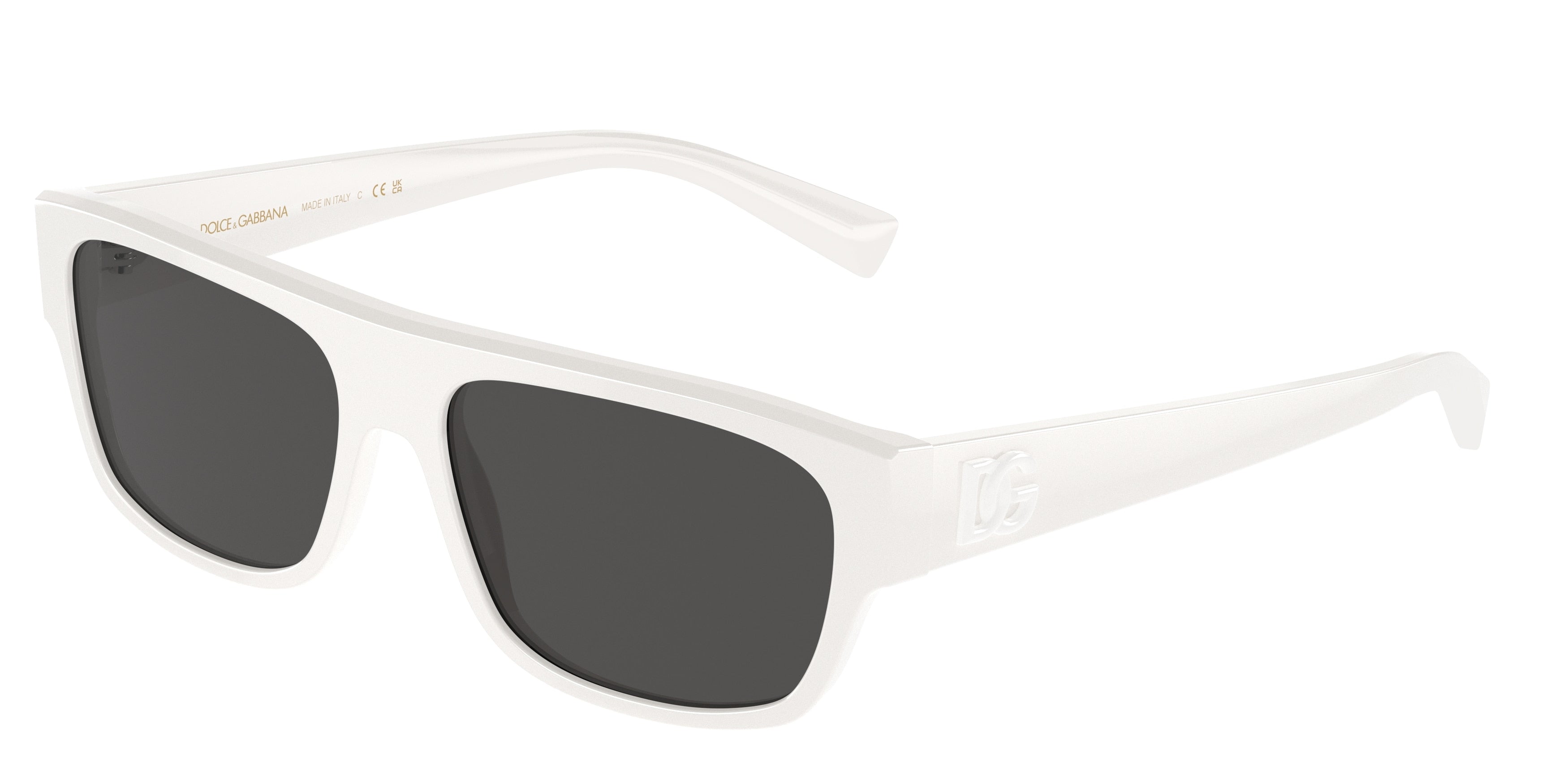 DOLCE & GABBANA DG4455 Rectangle Sunglasses  331287-White 57-145-16 - Color Map White