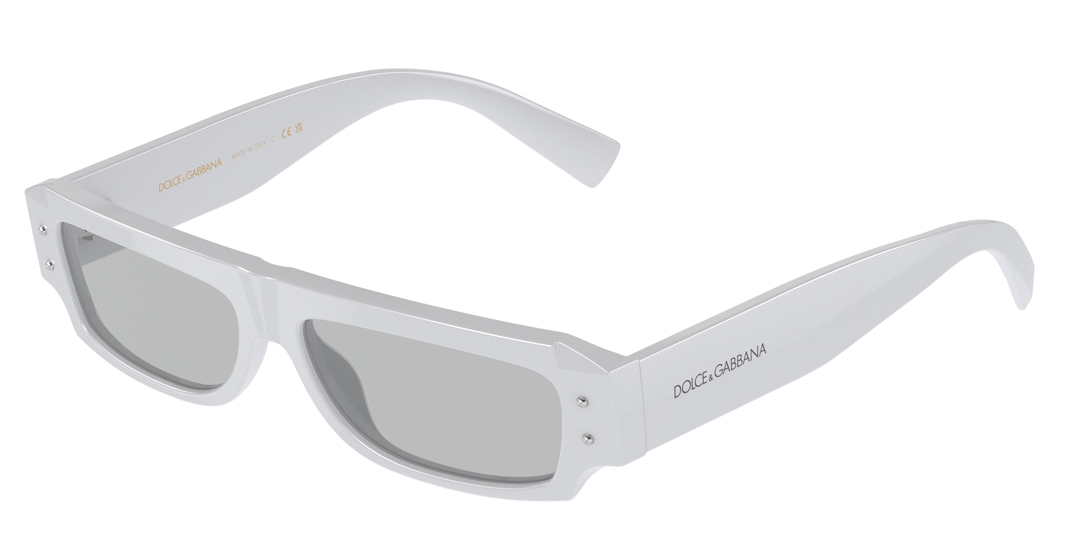 DOLCE & GABBANA DG4458 Rectangle Sunglasses  341887-Light Grey 55-145-14 - Color Map Grey