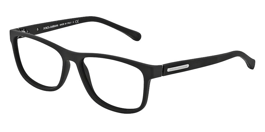 DOLCE & GABBANA OVER-MOLDED RUBBER DG5003 Square Eyeglasses  2616-BLACK RUBBER 54-15-140 - Color Map black