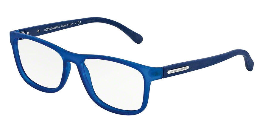 DOLCE & GABBANA OVER-MOLDED RUBBER DG5003 Square Eyeglasses  2692-TRANSPARENT BLUE RUBBER 54-15-140 - Color Map blue