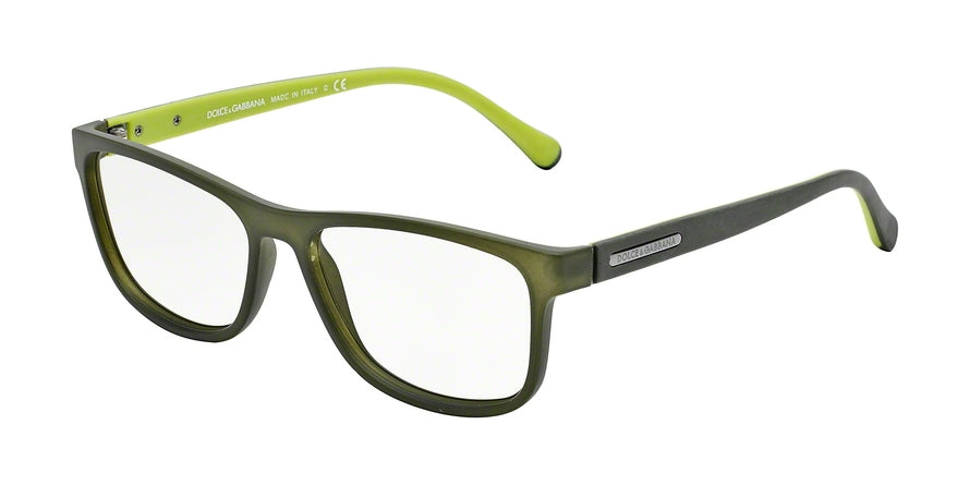 DOLCE & GABBANA OVER-MOLDED RUBBER DG5003 Square Eyeglasses  2811-GREEN DEMI TRANSP RUBBER 54-15-140 - Color Map green
