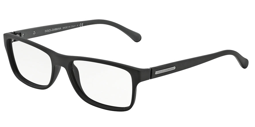 DOLCE & GABBANA OVER-MOLDED RUBBER DG5009 Square Eyeglasses  2805-BLACK RUBBER 56-16-140 - Color Map black