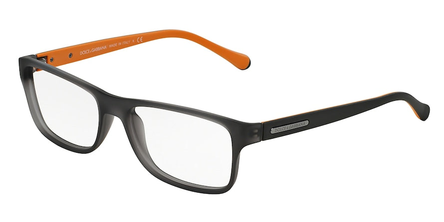 DOLCE & GABBANA OVER-MOLDED RUBBER DG5009 Square Eyeglasses  2813-GREY DEMI TRANSP RUBBER 54-16-140 - Color Map grey