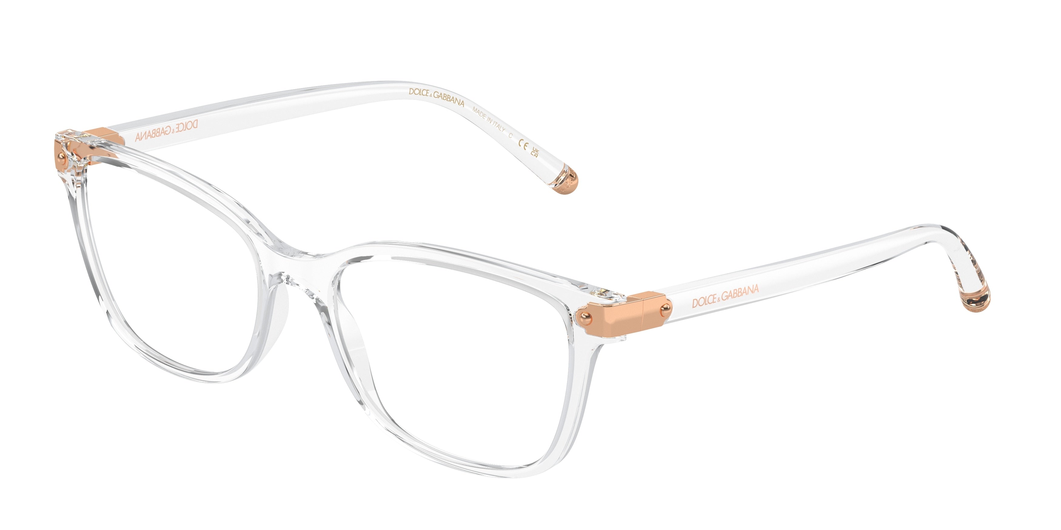 DOLCE & GABBANA DG5036 Butterfly Eyeglasses  3133-Crystal 53-140-17 - Color Map White