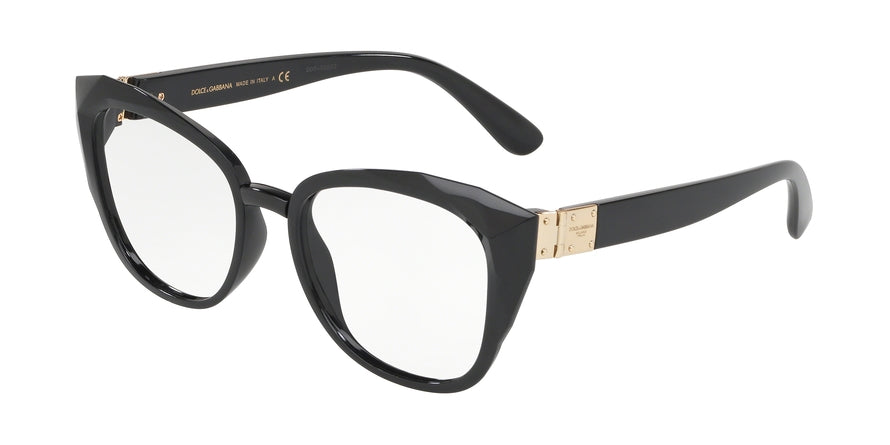 DOLCE & GABBANA DG5041 Butterfly Eyeglasses  501-BLACK 53-17-140 - Color Map black