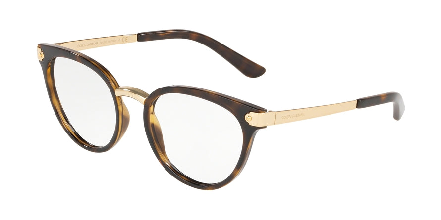 DOLCE & GABBANA DG5043 Butterfly Eyeglasses  502-HAVANA 52-19-140 - Color Map havana