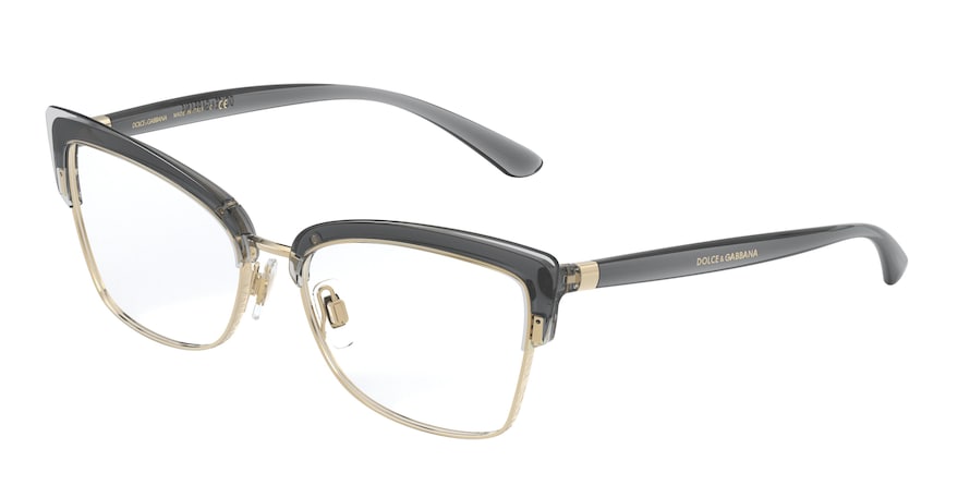 DOLCE & GABBANA DG5045 Butterfly Eyeglasses  3160-TRANSPARENT GREY/GOLD 55-16-140 - Color Map grey