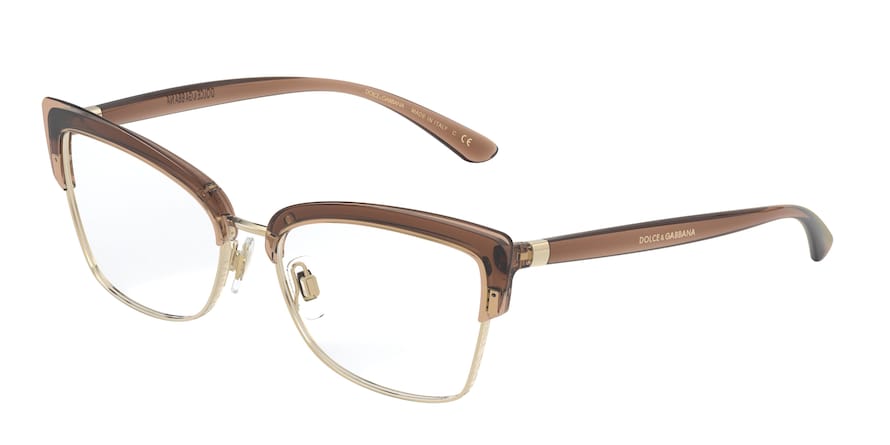 DOLCE & GABBANA DG5045 Butterfly Eyeglasses  5374-TRANSPARENT BROWN 55-16-140 - Color Map brown