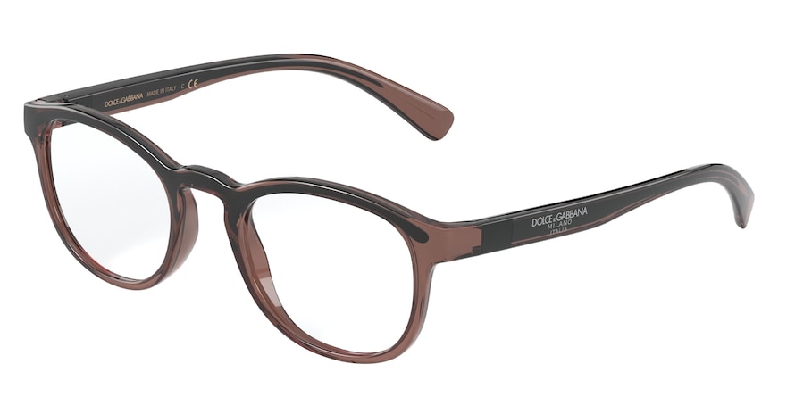 DOLCE & GABBANA DG5049 Rectangle Eyeglasses  3259-TRANSPARENT BROWN/BLACK 51-22-145 - Color Map brown