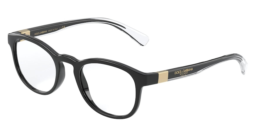 DOLCE & GABBANA DG5049 Rectangle Eyeglasses  675-BLACK 51-22-145 - Color Map black