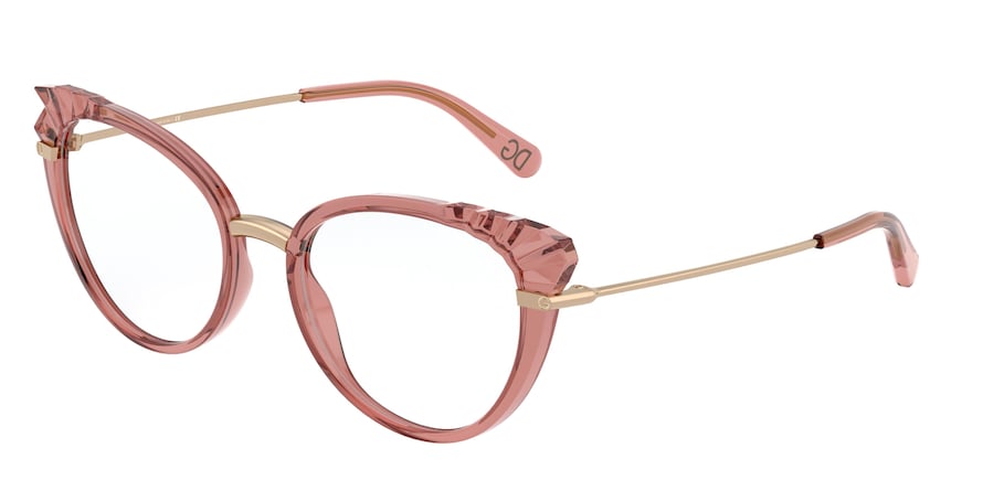 DOLCE & GABBANA DG5051 Cat Eye Eyeglasses  3148-TRANSPARENTE PINK 53-19-140 - Color Map pink