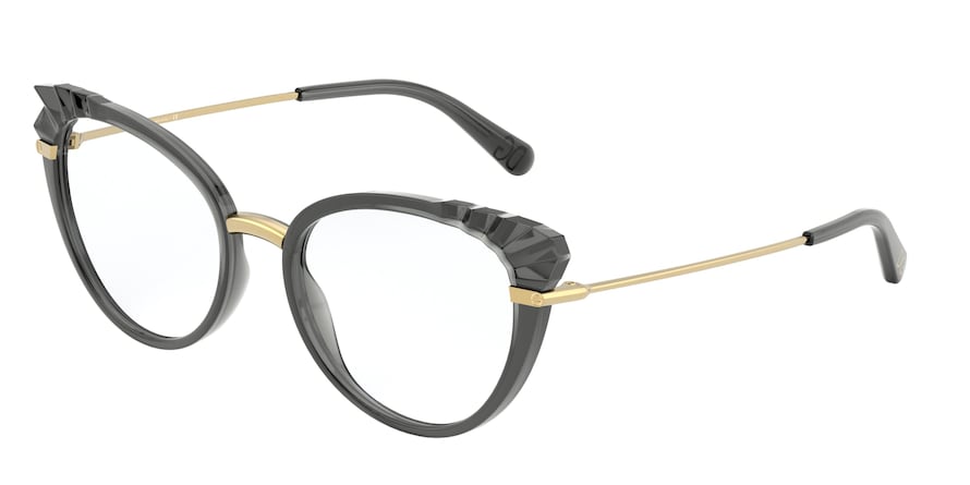 DOLCE & GABBANA DG5051 Cat Eye Eyeglasses  3160-TRANSPARENT GREY 53-19-140 - Color Map grey