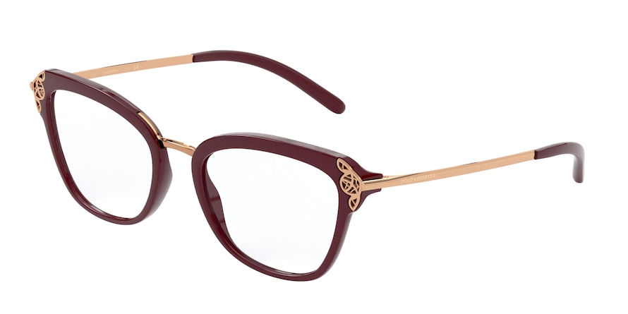 DOLCE & GABBANA DG5052 Butterfly Eyeglasses  3091-BORDEAUX 52-19-140 - Color Map bordeaux