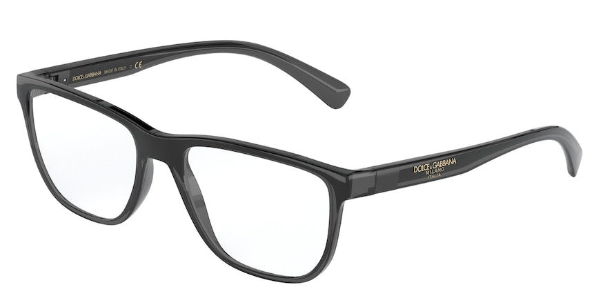 DOLCE & GABBANA DG5053 Rectangle Eyeglasses  3257-TRANSPARENT GREY/BLACK 56-18-145 - Color Map grey