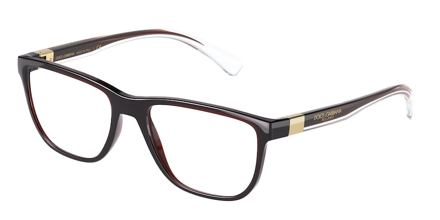 DOLCE & GABBANA DG5053 Rectangle Eyeglasses  3295-TRANSPARENT TOBACCO 56-18-145 - Color Map light brown