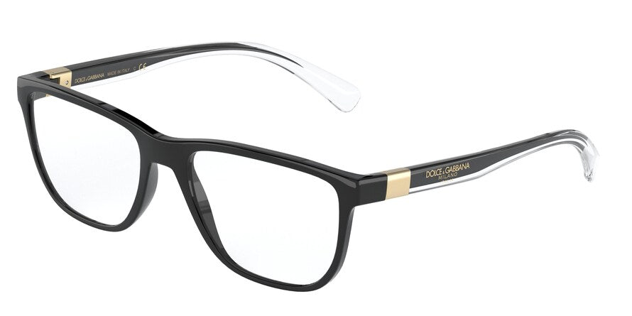 DOLCE & GABBANA DG5053 Rectangle Eyeglasses  675-BLACK 56-18-145 - Color Map black