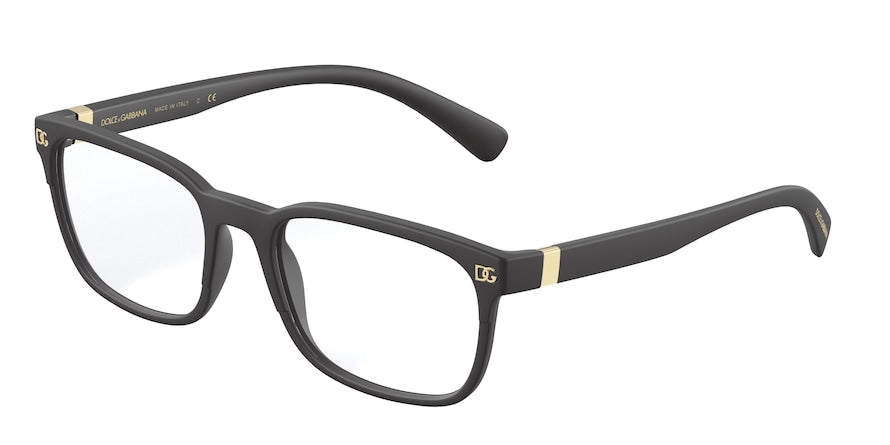 DOLCE & GABBANA DG5056 Rectangle Eyeglasses  2525-BLACK 56-19-145 - Color Map black