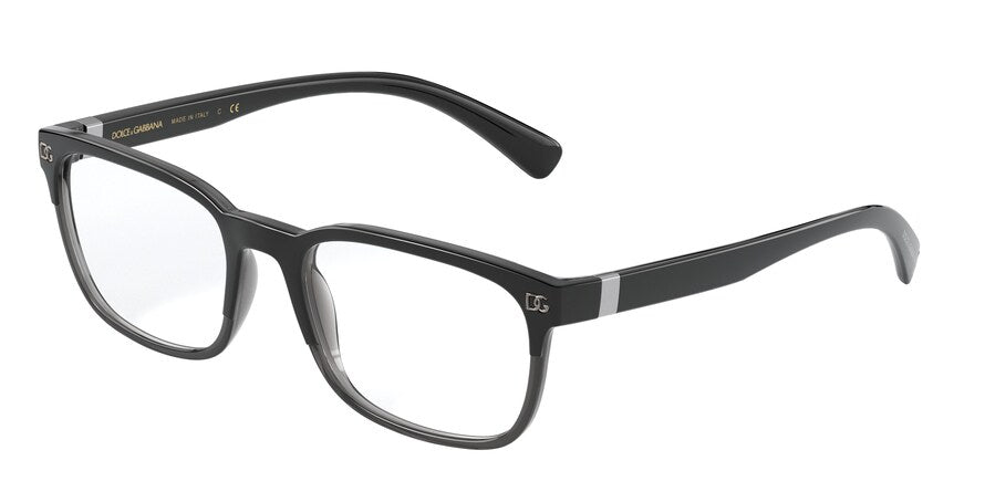 DOLCE & GABBANA DG5056 Rectangle Eyeglasses  3275-TOP BLACK ON GREY 56-19-145 - Color Map black