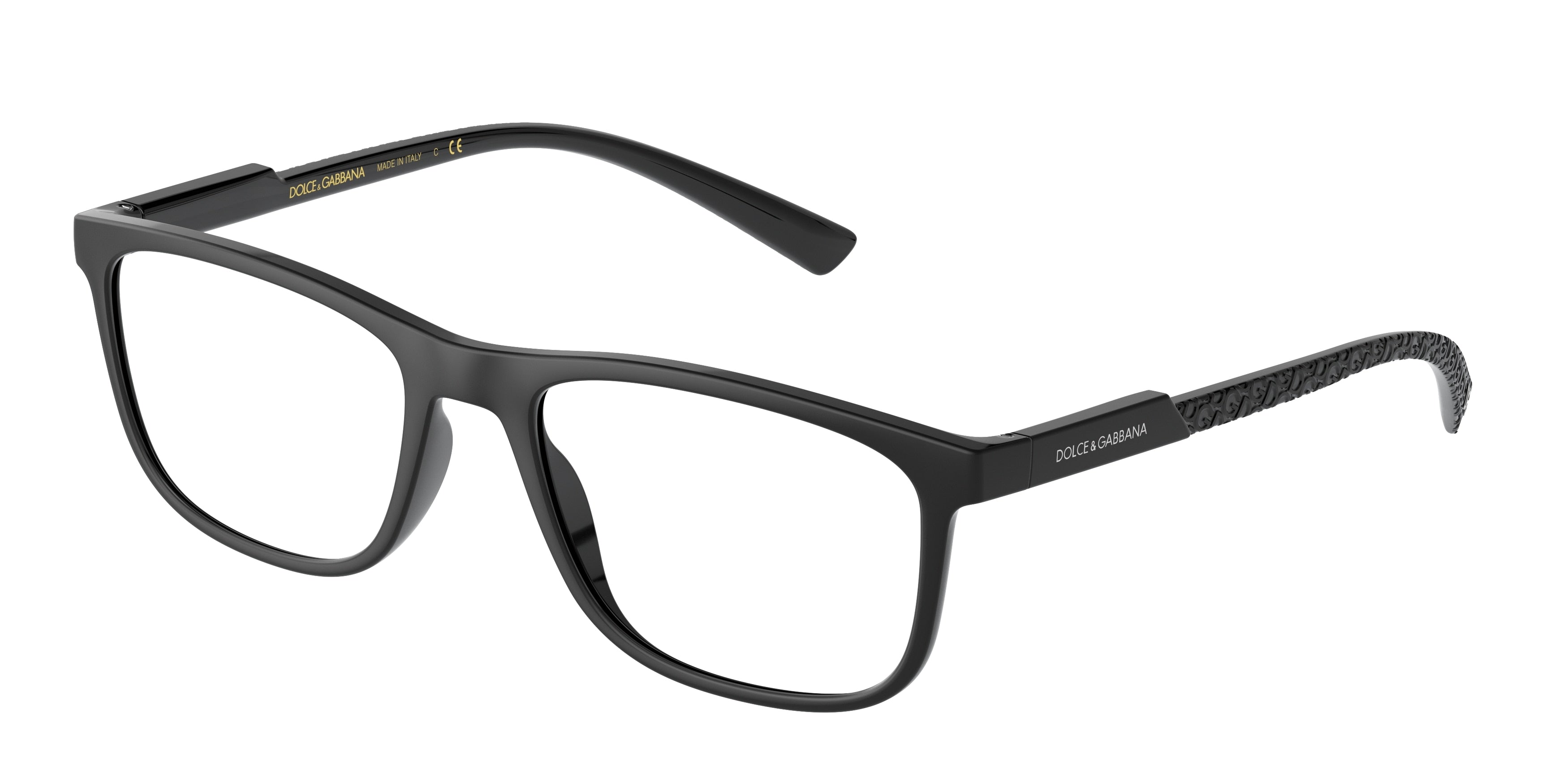 DOLCE & GABBANA DG5062 Rectangle Eyeglasses  2525-Matte Black 55-145-19 - Color Map Black