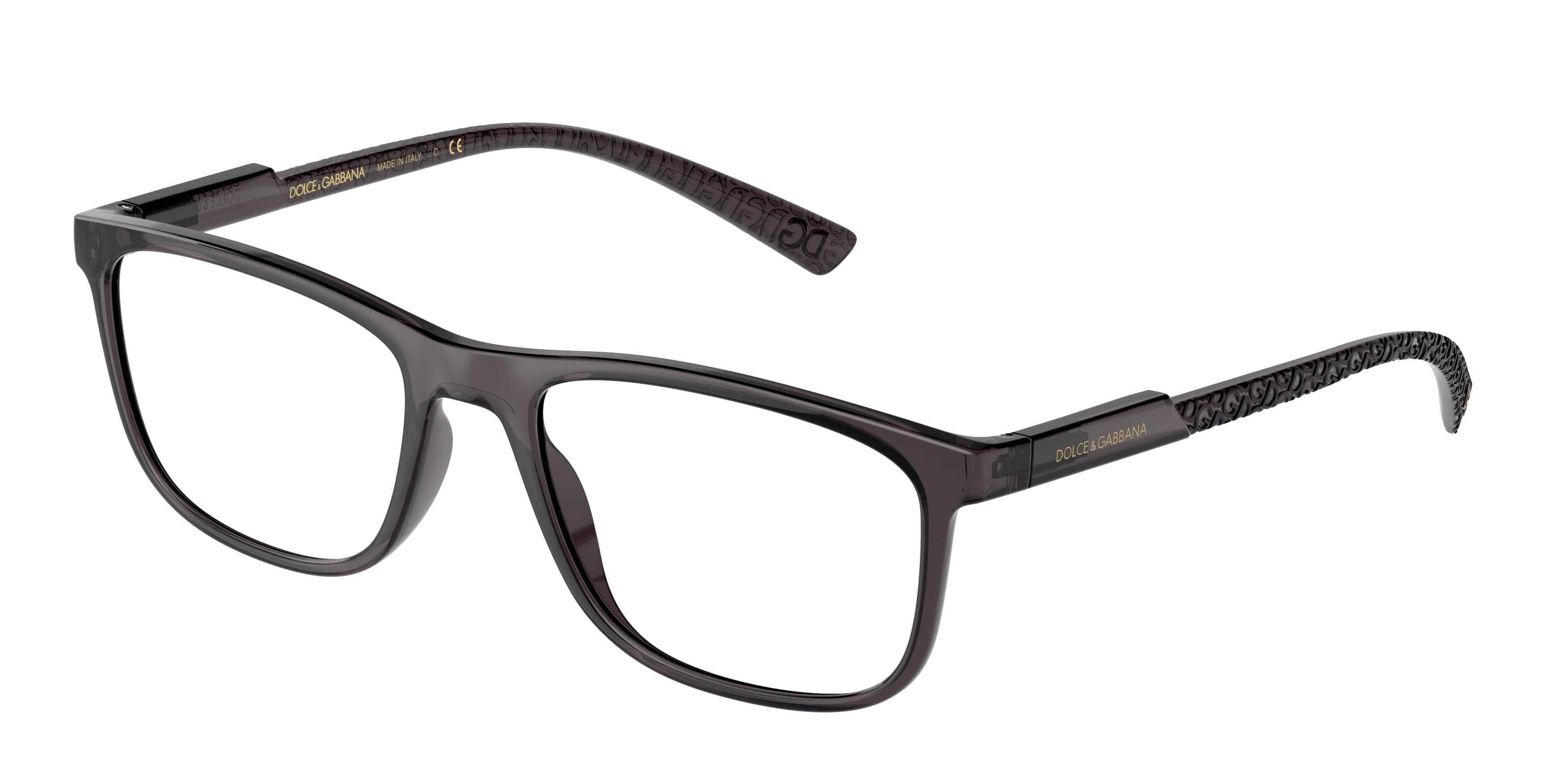 DOLCE & GABBANA DG5062 Rectangle Eyeglasses  504-Transparent Gray 55-145-19 - Color Map Grey