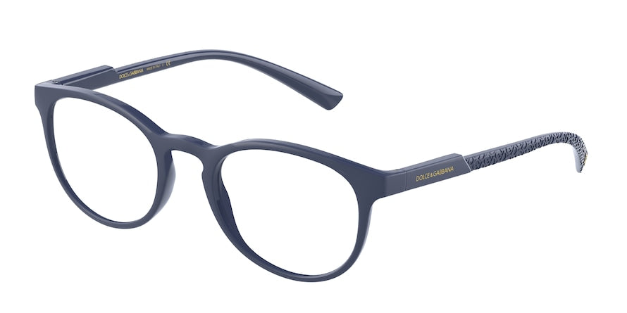 DOLCE & GABBANA DG5063 Phantos Eyeglasses  3296-MATTE BLUE 51-21-145 - Color Map blue