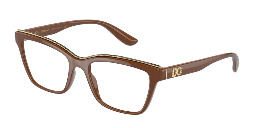 DOLCE & GABBANA DG5064 Square Eyeglasses  3292-CAMEL 53-18-140 - Color Map light brown