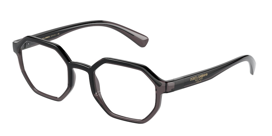 DOLCE & GABBANA DG5068 Irregular Eyeglasses  3257-TRANSPARENT GREY/BLACK 51-22-145 - Color Map grey