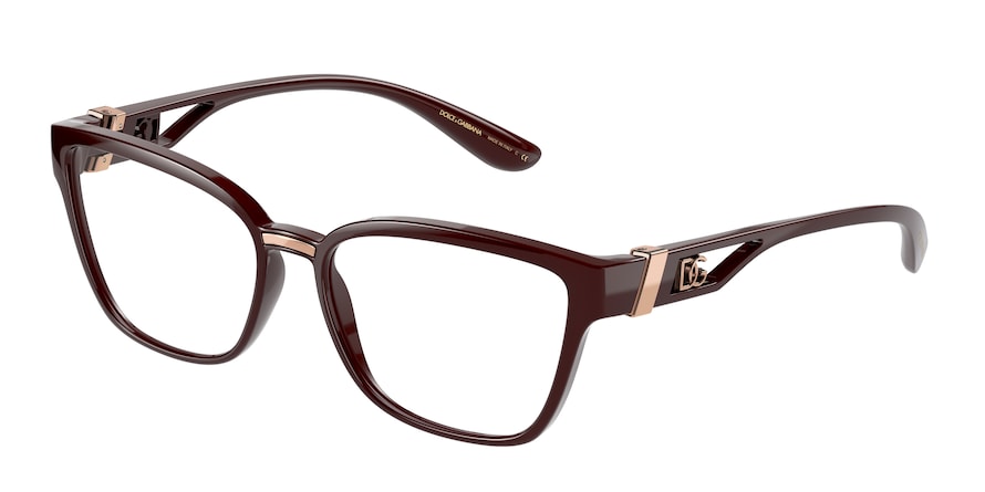 DOLCE & GABBANA DG5070 Cat Eye Eyeglasses  3285-TRANSPARENT BORDEAUX 55-16-140 - Color Map bordeaux