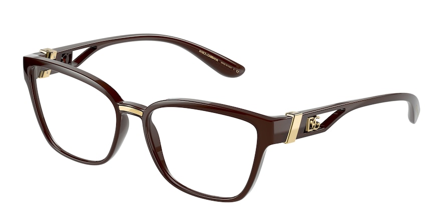 DOLCE & GABBANA DG5070 Cat Eye Eyeglasses  3290-TRANSPARENT AMBER 55-16-140 - Color Map brown