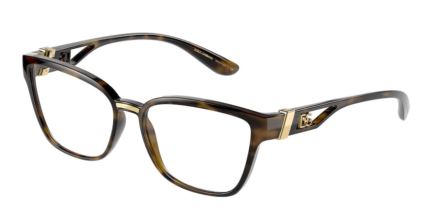 DOLCE & GABBANA DG5070 Cat Eye Eyeglasses  502-HAVANA 55-16-140 - Color Map havana