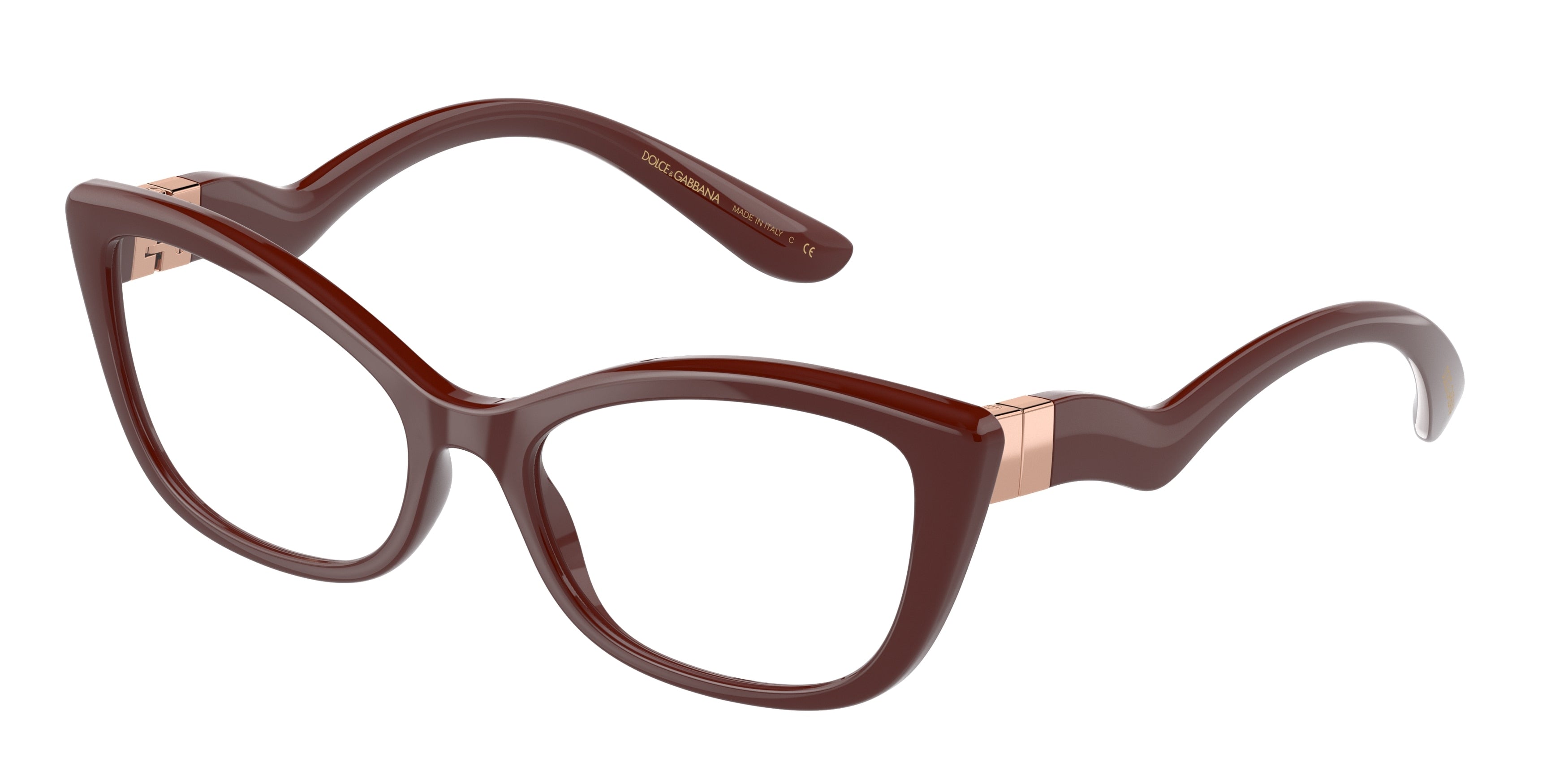 DOLCE & GABBANA DG5078 Cat Eye Eyeglasses  3285-Bordeaux 52-140-18 - Color Map Red