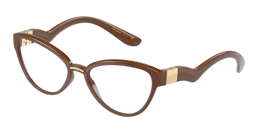 DOLCE & GABBANA DG5079 Cat Eye Eyeglasses  3292-CAMEL 55-18-140 - Color Map light brown