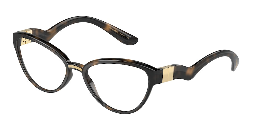 DOLCE & GABBANA DG5079 Cat Eye Eyeglasses  502-HAVANA 55-18-140 - Color Map havana