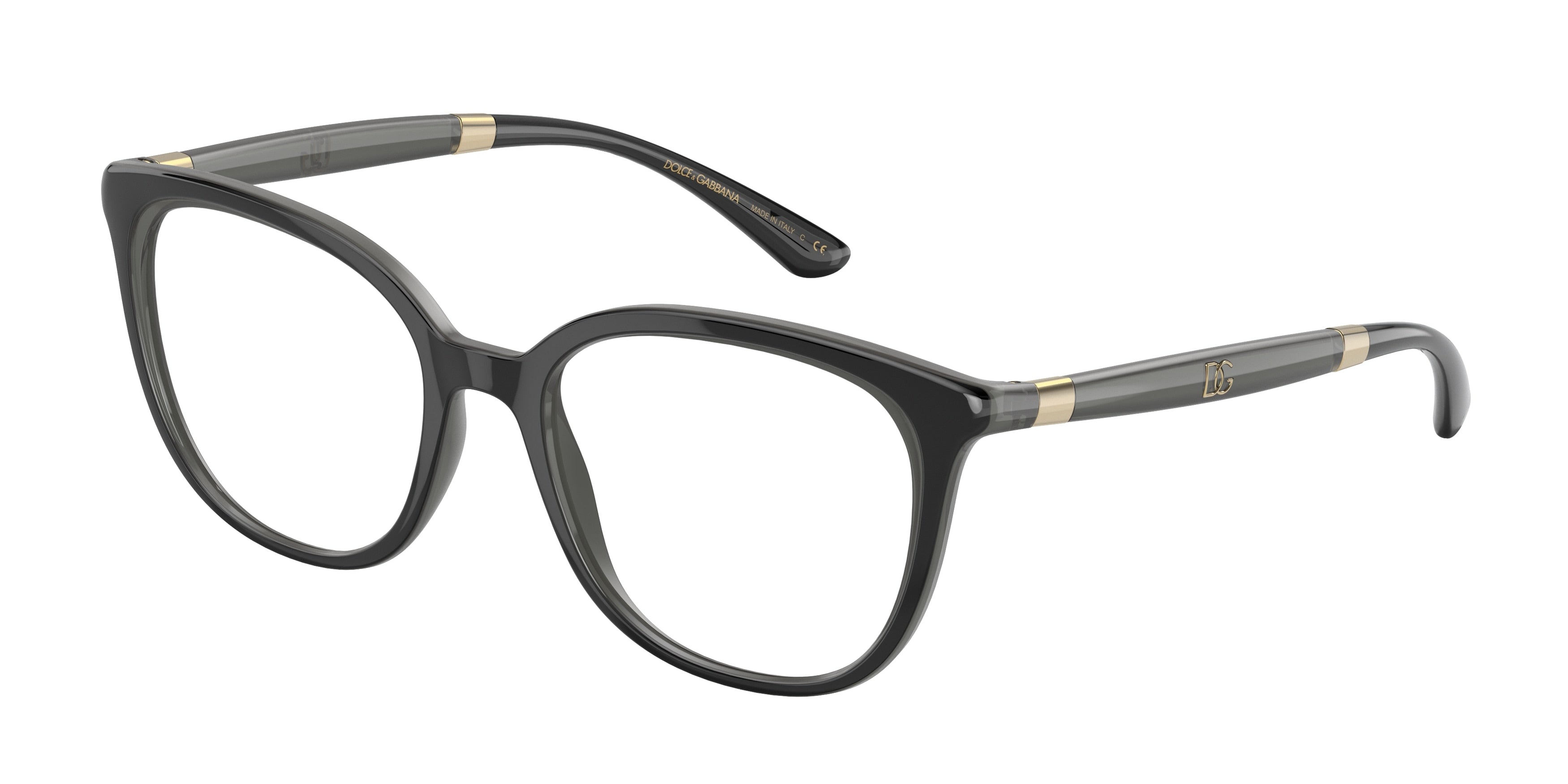 DOLCE & GABBANA DG5080 Butterfly Eyeglasses  3246-Black/Transparent Black 52-145-18 - Color Map Black