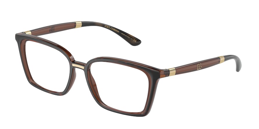 DOLCE & GABBANA DG5081 Pillow Eyeglasses  3185-HAVANA/TRANSPARENT BROWN 52-16-145 - Color Map havana