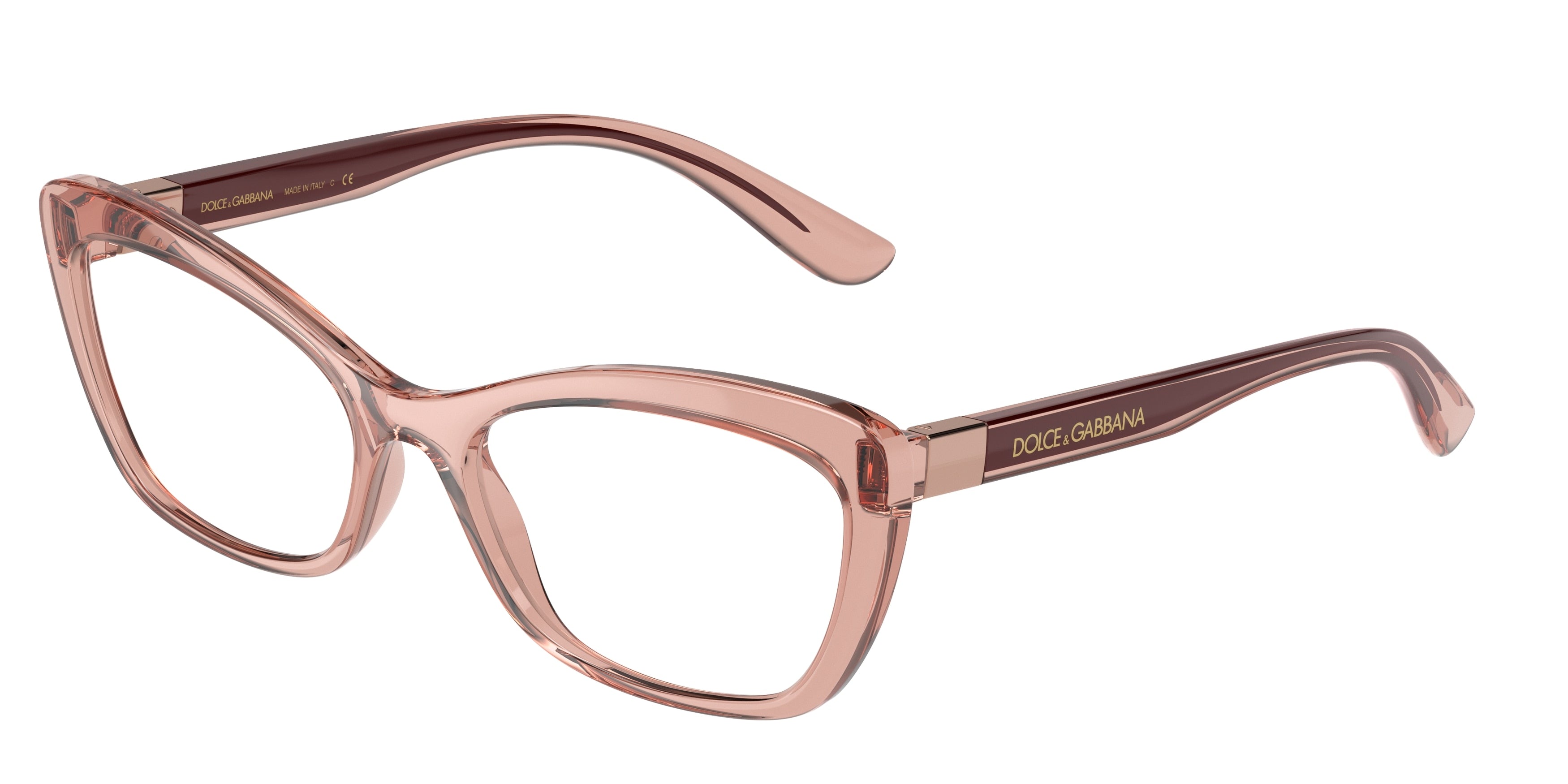 DOLCE & GABBANA DG5082 Cat Eye Eyeglasses  3148-Transparent Pink 56-145-18 - Color Map Pink