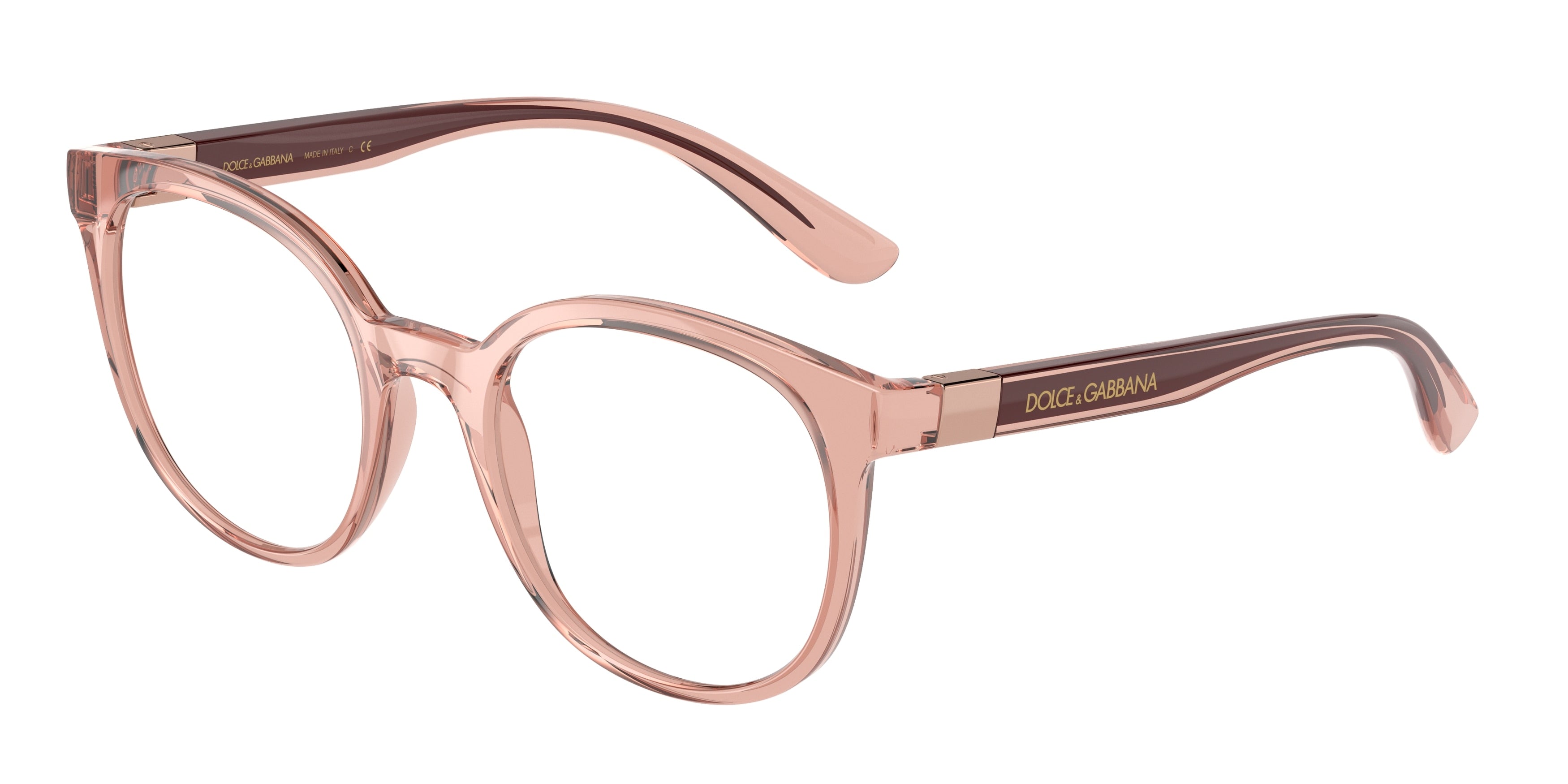 DOLCE & GABBANA DG5083 Phantos Eyeglasses  3148-Transparent Pink 51-145-20 - Color Map Pink