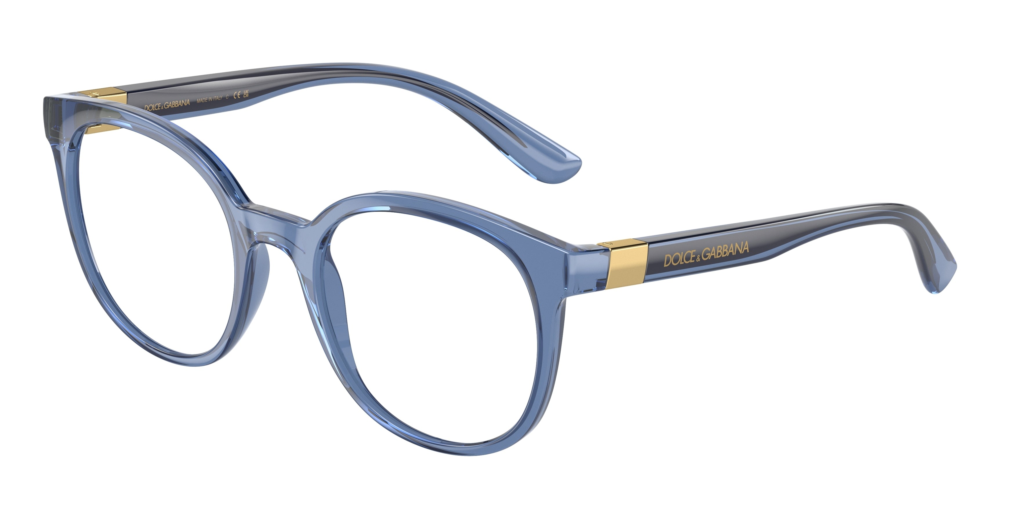 DOLCE & GABBANA DG5083 Phantos Eyeglasses  3398-Transparent Blue 51-145-20 - Color Map Blue