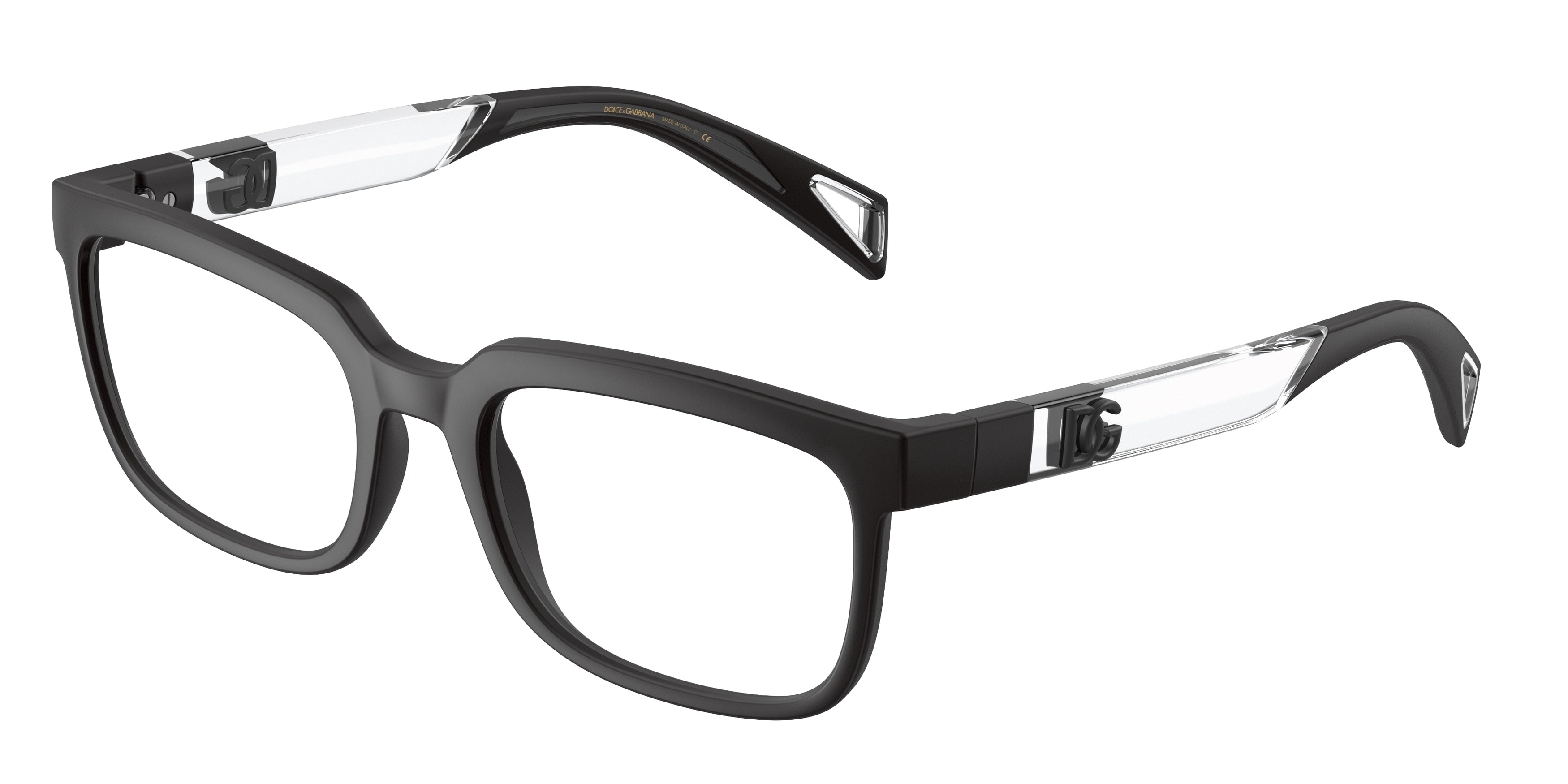 DOLCE & GABBANA DG5085 Square Eyeglasses  2525-Black Rubber 55-145-20 - Color Map Black