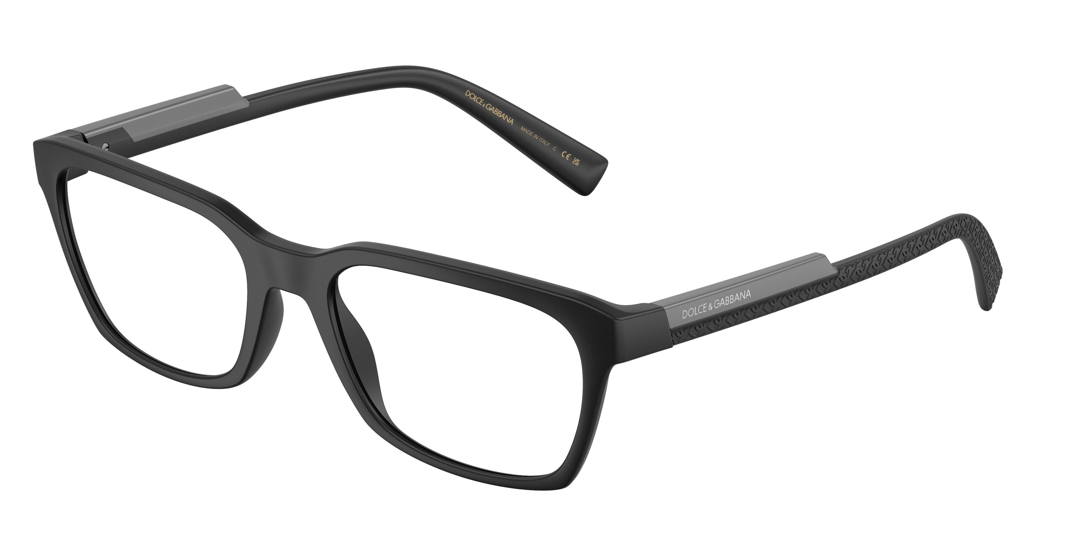 DOLCE & GABBANA DG5088 Rectangle Eyeglasses  2525-Matte Black 55-145-19 - Color Map Black
